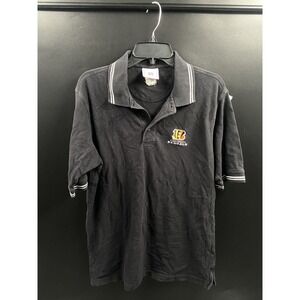 NFL Pro Line Polo Shirt‎ Mens 2XL Black Collared Short Sleeve Cincinnati Bengals